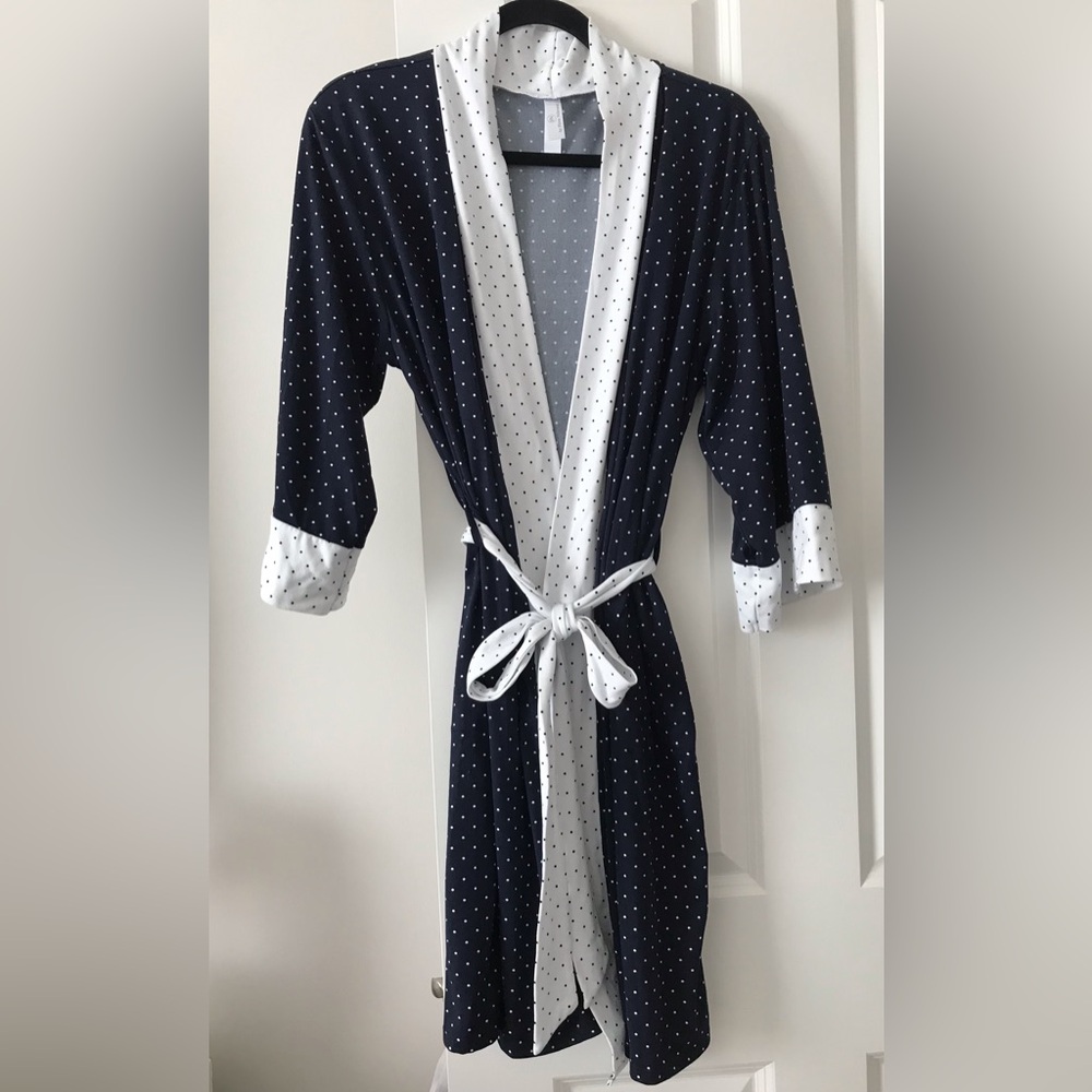 Flora Nikrooz Polka Dot Tie-Belt Lounge Robe